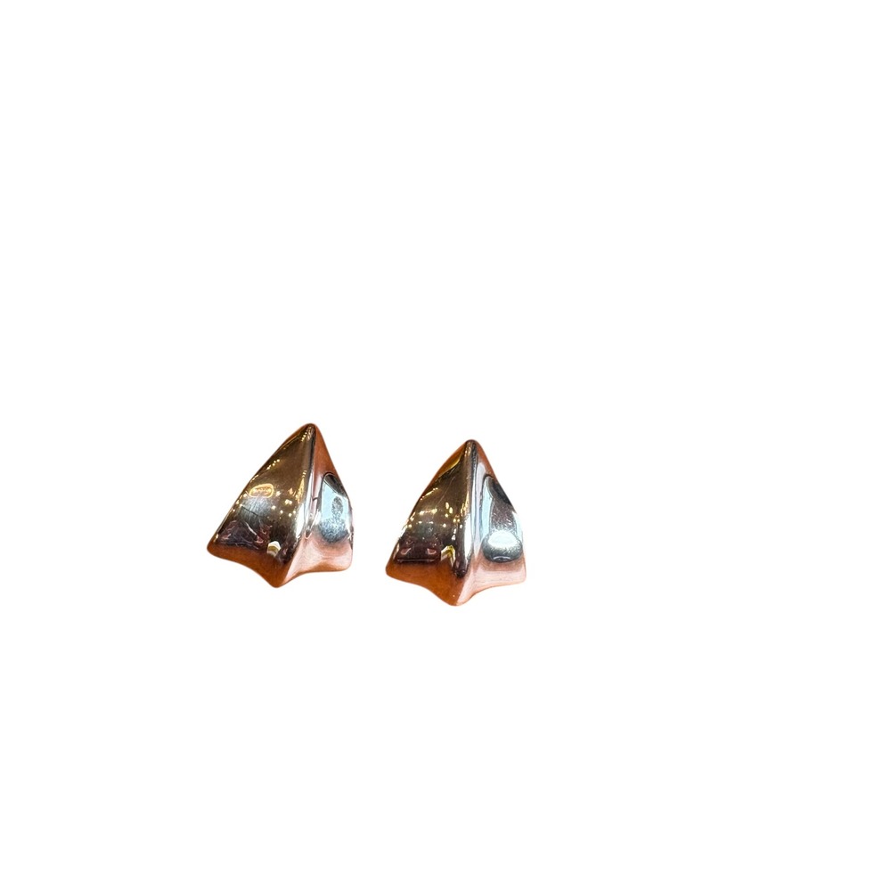 Vintage Tiffany & Co. Abstract Leaf Drop Sterling Silver‎ Earrings w/ Pouch - Picture 2 of 6